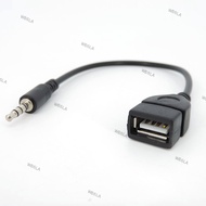 Car Aux Audio converter Cable To USB female Usb To 3.5mm Car Audio Cable OTG Car 3.5mm Adapter wire cord W6TH