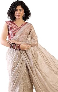 Women's Multicolor Chiffon Floral Printed Ready To Wear one Minute Saree With Unstitched Blouse (RTW