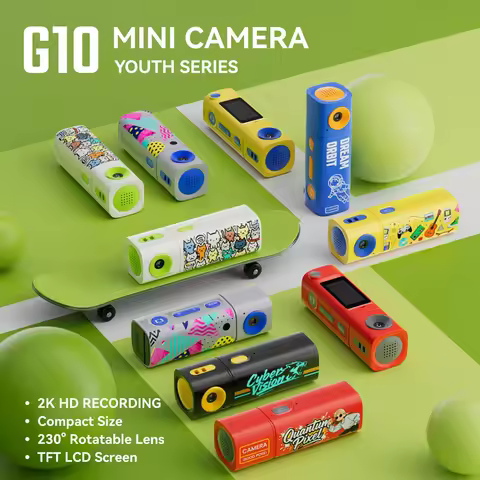 G10 Thumb Mini Camera Lipstick Series 2K HD Portable Sports Camcorder for Students Outdoor Photograp