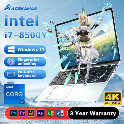 15.6 inch Gaming Laptop PC Windows 11 Pro Intel Core i7 8500Y Office Computer 16GB DDR4 1TB SSD Fing