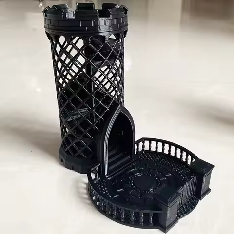 Openwork Dice Tower Castle Dice Tower 3D Printed Tabletop Gaming Tower for DND Board Game D&D RPG Be