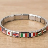 Italian Charm Bracelet 1set Country Flag Edition