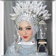 Hafizah Sunting Melayu Murah Mahkota Adat untuk Pernikahan Gold Crown Bando Susun Kening Ramin Aceh 