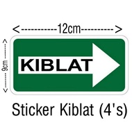 Sticker Kiblat | Kiblat Arrow Sticker | Kiblat Sign 4 in 1