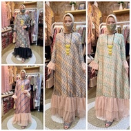 GAMIS BATIK VISCOSE KOMBINASI TILE DOT GIES 1187 NEW...