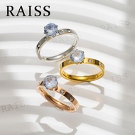 RAISS Titanium Rose Gold Silver Ring 1 Carat Women's Claw Diamond Small Diamond Ring For Women  Jewelry