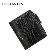 Bostanten Wallet Women Leather Small Wallet 2 Fold Card Holder Zip Short Purse for Woman Dompet Wani