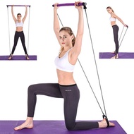 Portable Pilates Bar Kit Resistance Band Yoga Pilates Stick Yoga Exercise Bar Foot Loop for Yoga Str