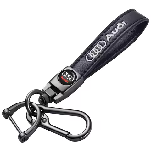 Leather Car Key Chain Rings Keychain For Audi Sline RS A4 B7 B9 A3 8P B8 B6 8V 8L A6 C7 C6 C5 A5 Q2 