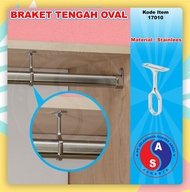 braket tengah pipa oval/bracket tengah pipa gantungan baju oval/17010