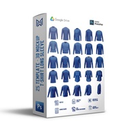 25 TEMPLATE BUNDLE - 3D MOCKUP TSHIRT / KAOS LENGAN PANJANG - TIFF / PSD - SMART EDITABLE 100%