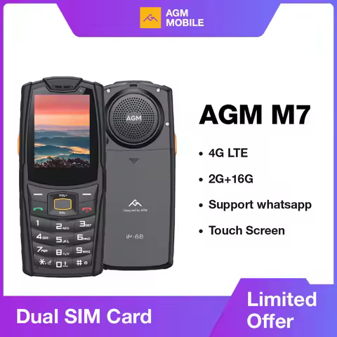 AGM M7 Rugged Feature phone 2+16G Volte Android Waterproof Touch Screen 2500mAh with English Russian