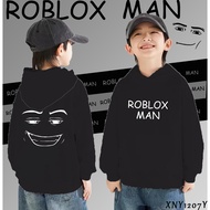 เสื้อฮู้ดเด็ก Roblox Man Face Game Childrens hoodie พิมพ์สไตล์ร้อน พิมพ์สองด้าน สีดำและสีขาวให้เลือก