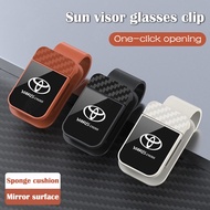 Toyota Yaris Cross Mirror Glasses Clip Car Sun Visor Card/Ticket Carbon Pattern Storage Holder