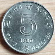 5 Dollar 1980 koin hongkong