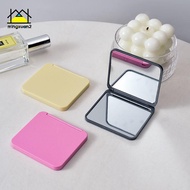 mingxuan2 2-Face Makeup Mirror Square Portable Cute Girl'S Gift Hand Mini Mirror Poet Double-Sided M