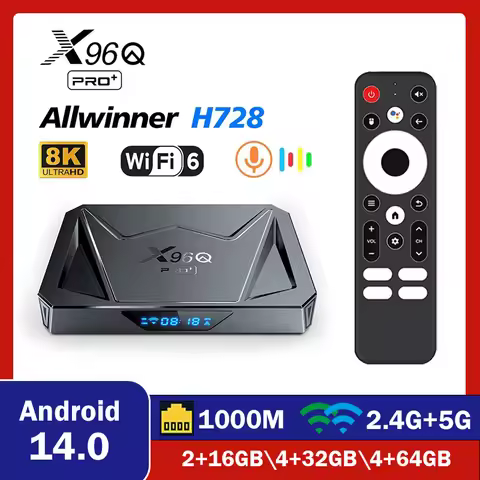 X96Q PRO PLUS Smart TV Box Android 14 Allwinner H728 8K@24fps 1000M Ethernet Wifi 6 BT 4G 32G 64G Me