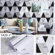 Grey Triangle Wallpaper 8m to 9m x 45cm
