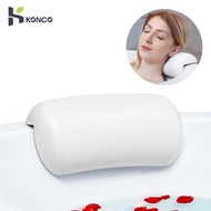 KONCO SPA Bath Pillow Non-slip Bathtub Headrest Soft Waterproof Bath Pillows with Suction Cups Easy To Clean Bathroom Accessories-White
