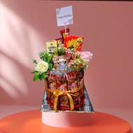 SGP Tower tart snack cake jajan ulang tahun uang ditarik hadiah