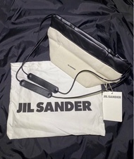 Jil Sander 黑色皮革帆布水桶包 Jil Sander雙面餃子 bag   JIL SANDER 帆布皮革束繩手袋