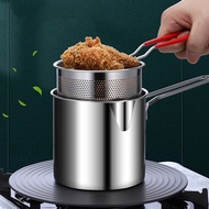 2/3/4Pcs Stainless Steel Deep Frying Pot French Fries Fryer With Strainer Chicken Fried Pans Kitchen Cooking Tool