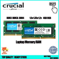Crucial Laptop Memory RAM DDR3 1.5V DDR3L 1.35V  DDR4 1.2V  4GB 8GB 1600MHZ  2400MHz 3200MHz NOTEBOO