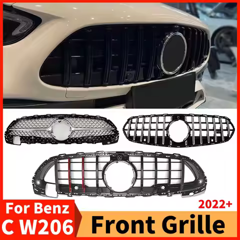 Front Grille Grill Tuning For Mercedes Benz C C43 W206 S206 2022+ like C200 C220 C300 AMG Line or Al