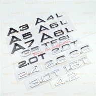 Audi Tail Mark Word Letter Car Black Blackened Modified A1 A3 A4 A5 A6 A7 A8 2.0 T TFSI