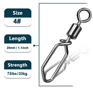 Fishing Swivels Snap 25~100Pcs Hooked Snap Stainless Steel Fishing Rolling Barrel Swivel Fishing Lur