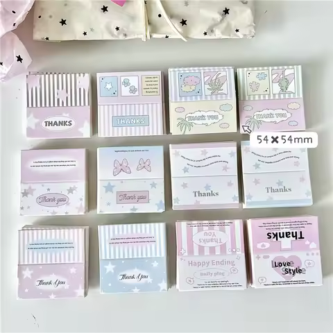 60pcs Random Mini Sweet Simplicity Kpop Photocard Holder Cute Korean Fashion Thank You Photo Card Pa
