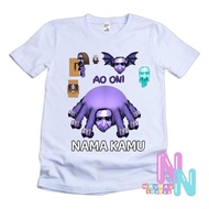 Children's t-shirt with ao oni game character motif, 30s cotton material, free name