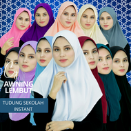 CY 1208 TUDUNG SEKOLAH AWNING LEMBUT TUDUNG LYCRA SARIMA / TUDUNG INSTANT / TUDUNG HITAM / PUTIH / B