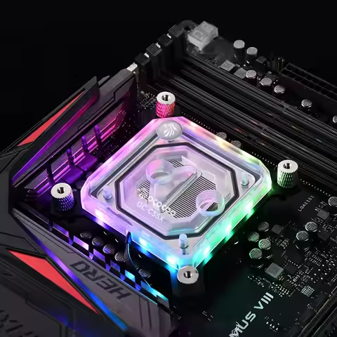 OC C55X CPU water block with A-RGB lights for intel AMD CPU water cooling copper CPU block with micr