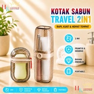 HK 2-in-1 Travel Toothbrush & Soap Box Portable Bathroom Supplies Holder
