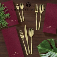 Charles Millen Pelissier Champagne Gold Cutlery Set ( 8 pc Tea Set ), ( 8 pc Dinner Set ) ( 12pc Din