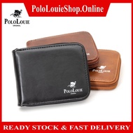 Original Polo Louie Men's PU Leather Fashion Wallet Full Zipper Bifold Dompet Lelaki