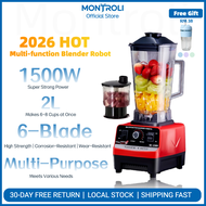 【Official Store】MONTROLI 2L+650ML Blender Heavy Duty 4500W Juicer Blender Mixer BPA Free Electric Hi