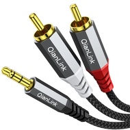 QianLink 3.5mm Aux to RCA Cable, (6.6ft/2M) 3.5 mm 1/8 to RCA 2-Male Headphone Jack Adapter Splitter