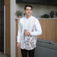 KEMEJA Shirt White Long Sleeve Floral Batikkoko CHF BIG Size ML XL 2LX 3XL JUMBO