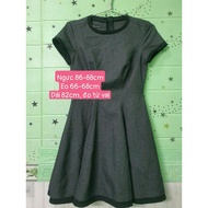 Floated dress designed with thick, beautiful material, genuine shop, dark gray - September 26