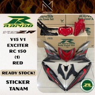 COVERSET Y15 V1/V2 EXCITER RC150 (1) RED YAMAHA Y15 RAPIDO COVERSET STICKER TANAM MOTOR COVERSET