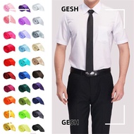 GESH Necktie Casual Neck Skinny Plain Silk
