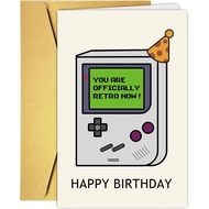 Officially Retro Birthday Card, Funny Retro Postcard for Gamers, Funny Birthday Card Gift For Husban