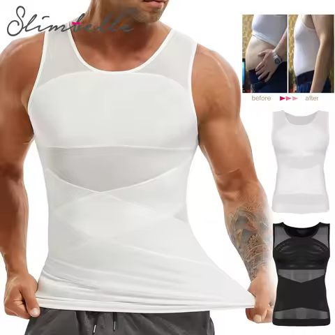 Mens Slimming Body Shaper Compression Tank Tops Undershirt Shapewear Workout Vest Abs Abdomen Slim S