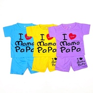 [AK] I LOVE MAMA PAPA SHORT SET / AGE 6 MONTHS - 4 YEARS / DAILY SHORT SET / CHILDREN'S SHORT SET / 