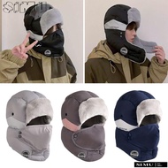 SIMULR Earflap Hats, Russian Warm Bomber Cap, Winter Thickening Soft Windproof Ear Protectors Hats C