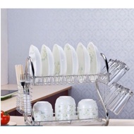 2 layer dish drainer stainless steel