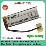 AHB401030 Digital Battery 3.7V 90mAh 0.33Wh For Jabra LV209 BT0202 BT2010 BT500V Halo Fusion Bluetoo