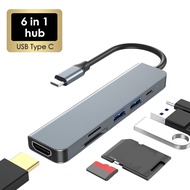 61 USB-C Mac  Hab USB-C 6 dalam 1 Berbilang Port PD 4K HDMI Pembaca Kad SD/TF untuk Mac Laptop